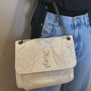 【99新】明星同款 ysl圣罗兰 白色小号niki单肩包包 斑鸠luxury