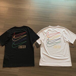 4勾彩色刺绣耐克niket恤短袖