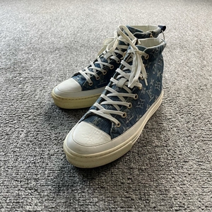 louis vuitton lv 老花牛仔拉链高帮帆布鞋 尺