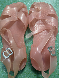 七八十年代供销社库存全新.水晶果冻塑料凉鞋