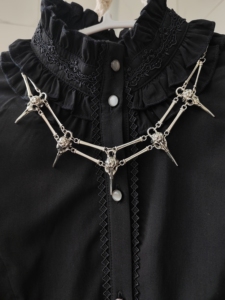 乌鸦的哀歌*哥特乌鸦头骨异教徒金属项链暗黑朋克亚文化潮流小众