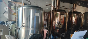 成都邛崃市精酿啤酒设备处理了，三锅两气，八个500L发酵罐，