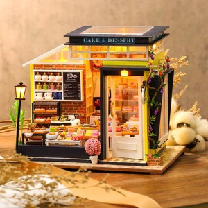 diy小屋奶茶店铺轻食馆手工房子制作拼装玩具模型生日礼物di