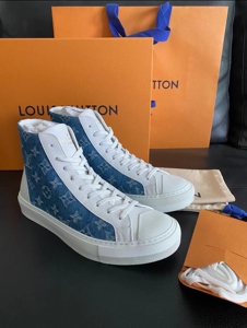 全新lv牛仔帆布鞋高帮