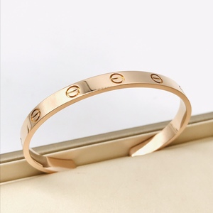 8新]cartier卡地亚女士玫瑰金宽版开口手镯17号公价3.63w
