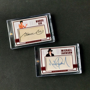 李小龙 迈克尔杰克逊 小李子 明星卡 收藏卡 切割签字 复刻