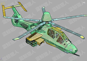 科曼奇直升机三视图图片