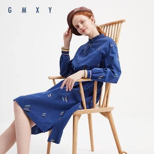 古木夕羊全棉衬衫连衣裙