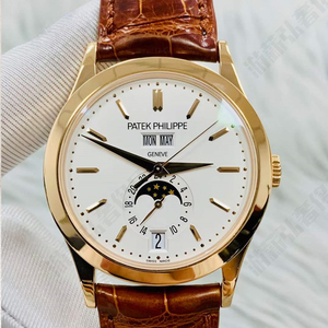 珍品拍卖[98新]百达翡丽复杂功能玫瑰金自动机械手表男表5396r