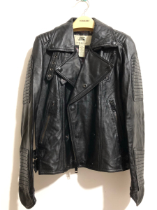 m码 burberry巴宝莉机车服真皮皮衣