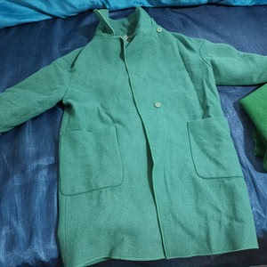 绿松石大衣外套宽松版孔雀蓝.林姗姗同款.穿过一次,基本放柜子