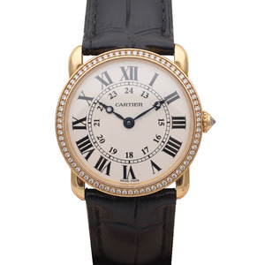8新]卡地亚伦敦路易系列29mm原镶钻18k黄金石英女表wr000151
