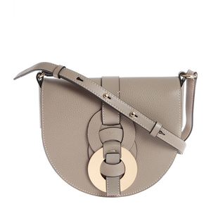 chloe 克洛伊女包马蹄款式灰色全皮单肩斜挎包小号