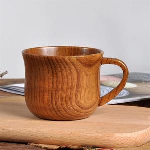 带柄木碗木质茶杯咖啡杯带柄水杯木杯子酸枣木带专用儿童手柄木碗