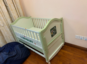 拉比婴儿床多功能童床游戏床宝宝床拉比书桌床床垫