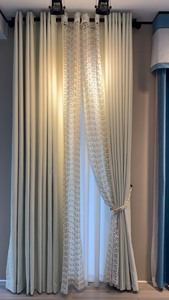 窗帘，样品处理，宽6米高2.63米，4米内窗可以用，布料奶油
