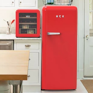 【官方直发】hck哈士奇 复古冰箱单门家用冷冻冷藏小型迷你网
