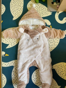 丹比卡男女宝宝造型哈衣0-2岁婴儿连体衣冬宝宝夹棉加厚保暖爬