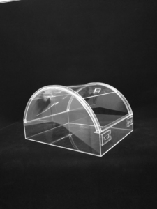 亚克力弧形糖果半圆超市专用透明滑推盖防潮尘护面包罩食品收纳盒