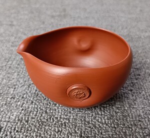 日本回流 朱泥常滑烧 北條作公道杯,中古全品无磕碰,尺寸细节