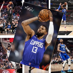 保罗乔治海报nba篮球明星写真贴纸宿舍墙壁画卡贴周边