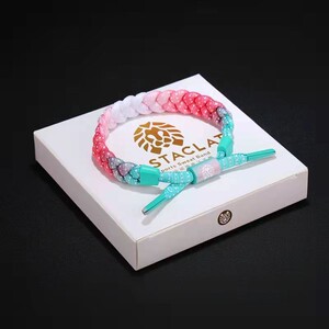 小狮子手链渐变系列蓝白黑白渐变情侣编织手环彩虹闺蜜男女手链