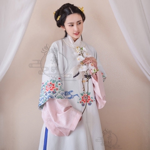 瞳莞汉服*圆领半袖*云水遥 白色