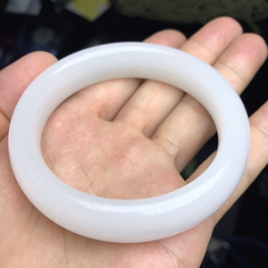 天然正品新疆天山白玉手镯保真玉手镯女款羊脂白镯子旺夫镯送妈妈