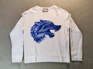 gucci,古驰全新素描狼头肩膀logo宽松卫衣男女同款