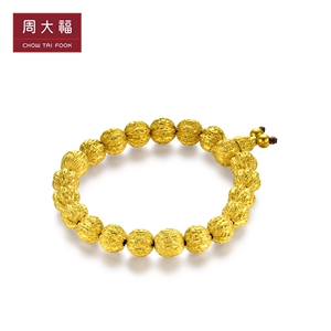 周大福传承珠链金刚菩提黄金手串手链