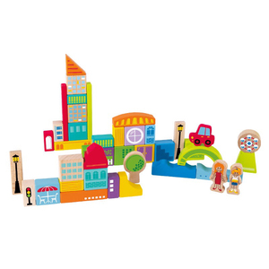 hape 儿童益智玩具 80粒都市建筑积木e8304