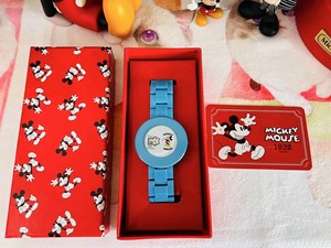 全新带膜  日本带回迪士尼米奇圆盘手表