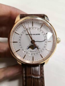 维杰豪兹手表男/机械表/全自动/月相/四针同轴/日历/真皮带