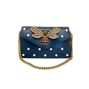 5新]gucci古驰 broadway珍珠彩钻小蜜蜂单肩链条包