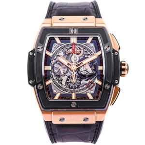 8新]宇舶大爆炸镂空酒桶型计时机械男表手表玫瑰金601