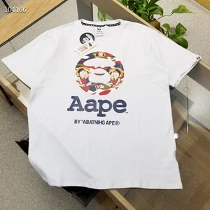 tb198766110淘宝余文乐同款短袖男潮牌aape夏装联名海贼王香港it