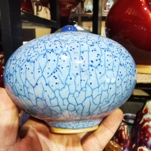 钧瓷雪花纹路豆豆瓶,将军罐,茶叶罐,包邮,豆豆瓶高12,将军