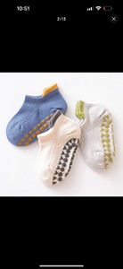 哎壹豆「幼稚龙婴儿地板袜夏季薄款宝宝防滑袜子室内短筒透气棉袜