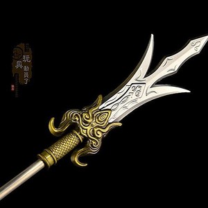 1/6微缩兵器 杨戬三尖两刃刀二郎刀二郎神三尖刀12寸兵人武