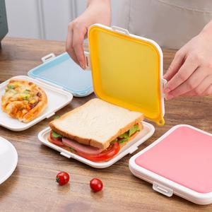 吐司三明治便当盒学生上班族便携可外带硅胶食物保鲜微波加热餐盒