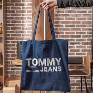 00ivylitangnes淘宝全新托米tommy牛皮封边帆布托特包0人付款150.