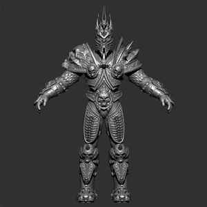 《巫妖王 》阿尔萨斯全套盔甲 霜之哀伤 3d打印手办模型图