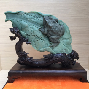 巧雕广宁绿玉《一夜成名》  16800包邮