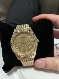 网红同款奢华满钻土豪金全镶钻满天星石英非机械男女情侣手表宝航