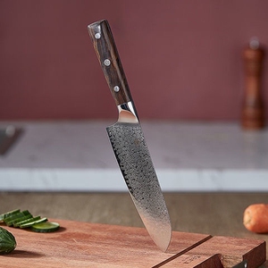 拓牌刀具玄武三德刀45层大马士革钢三德刀