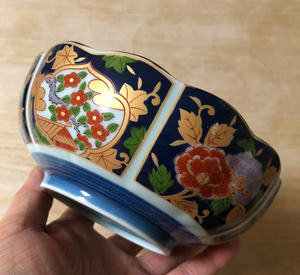 日本回流瓷器,有田清秀  古伊万里葵口大碗 钵