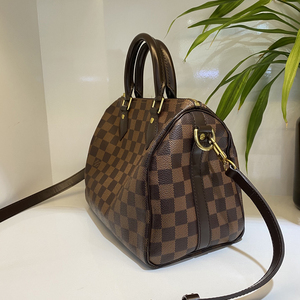 [即刻拍][9新]路易威登lv speedy25棋盘格手提单肩包