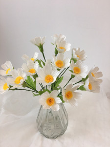 纸藤diy皱纹纸洋甘菊小雏菊制作皱纹纸手工客厅摆件女生生日教