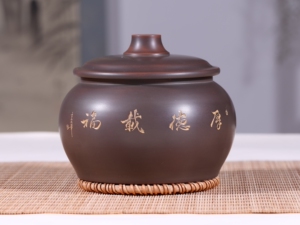钦州坭兴陶  全手工小醒茶罐 广西钦州坭兴陶茶叶罐