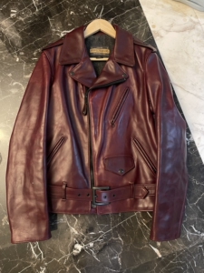 schott 肖特 p613s 酒红色 马皮 机车夹克 皮衣